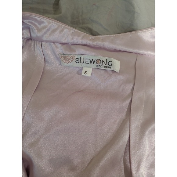 Sue Wong Nocturne Lilac Cascading petal bead dress Y2K Style wedding prom SZ 6 - Picture 3 of 12